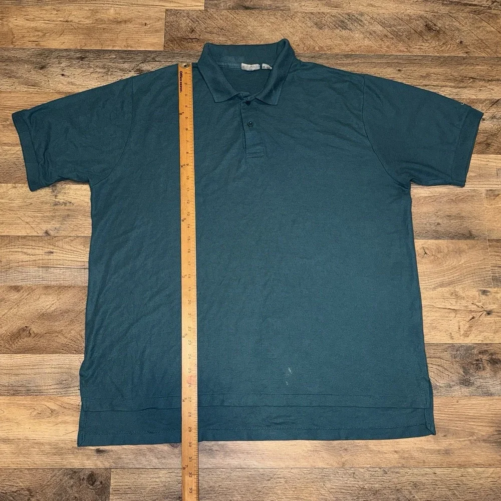 Vintage 1970s Levi's Polo Shirt Mens 2X Single Stitch Short Sleeve Green